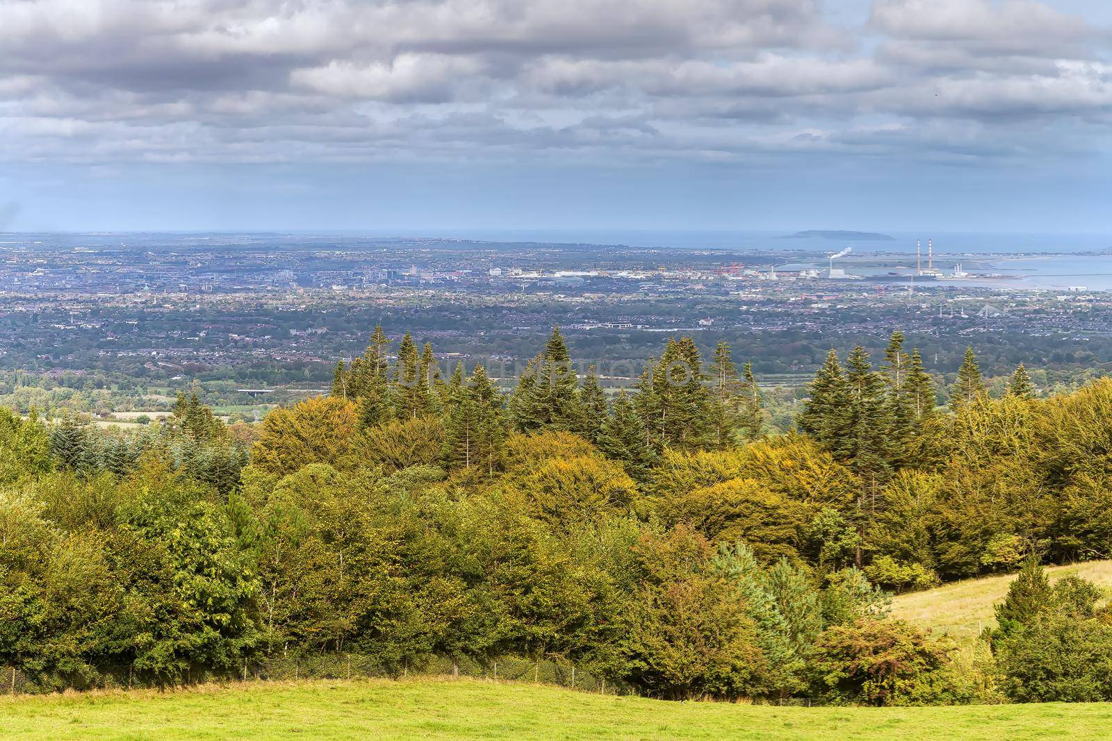 Panoramic View of Dublin from Wicklow park, Ireland