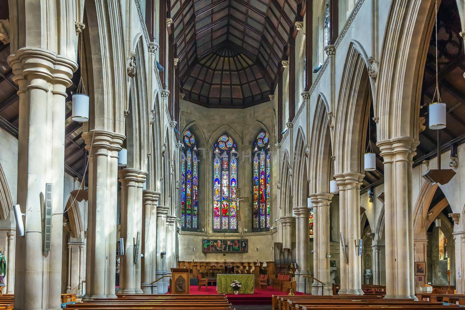 Catholic Saint Saviour's Church in Dublin, Ireland. Interior