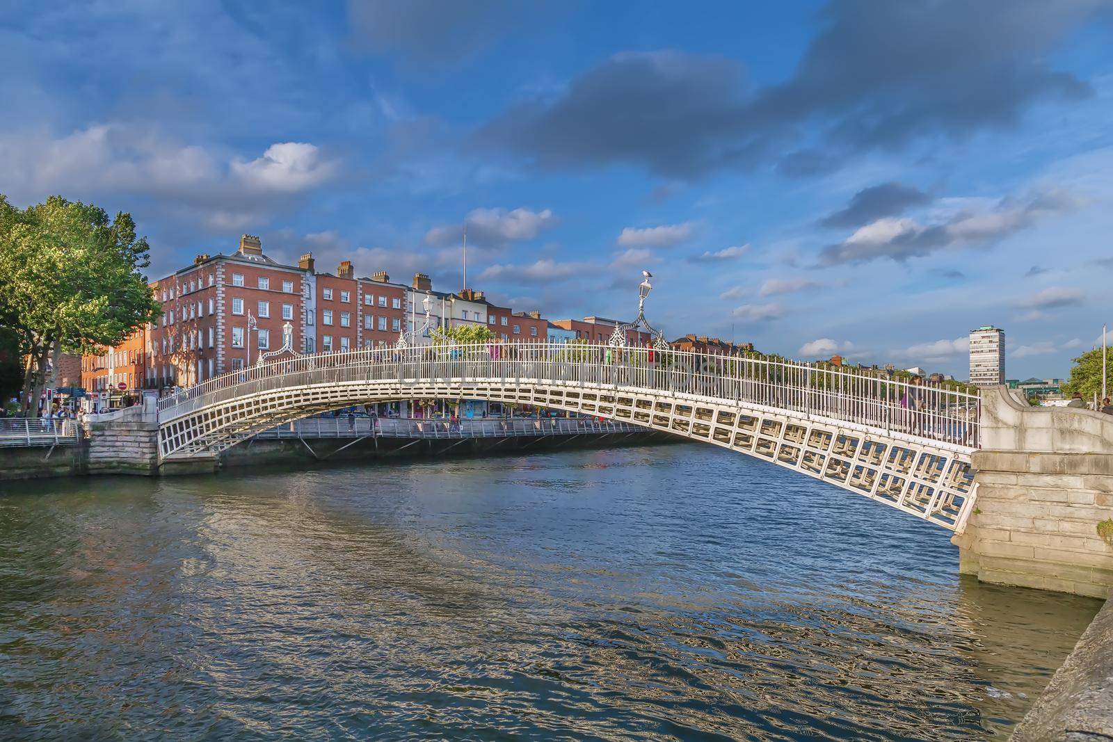 Ha'penny Bridge and officially the Liffey Bridge, is a pedestrian bridge built in May 1816 over the River Liffey in Dublin, Ireland
