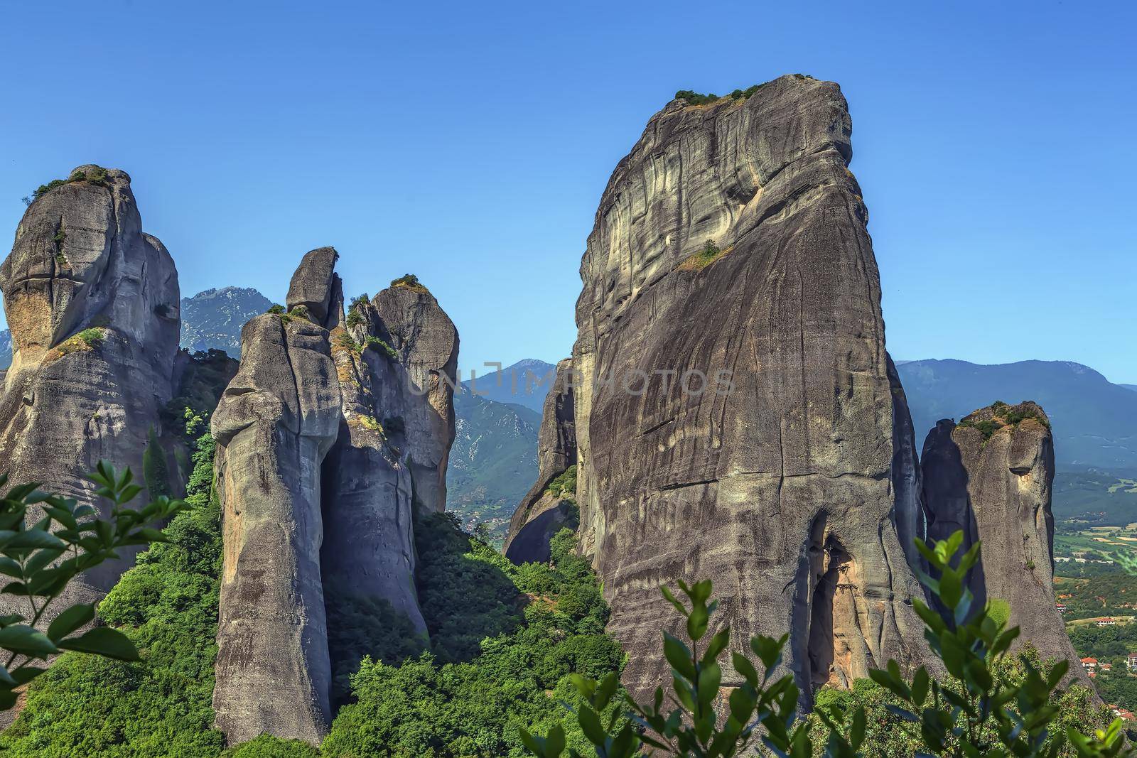 Landscape with rocks in Meteora in Greece