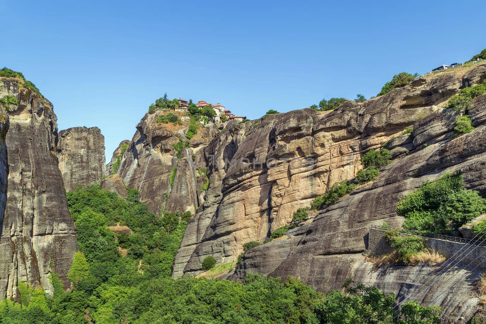 Landscape with rocks in Meteora in summer,Greece