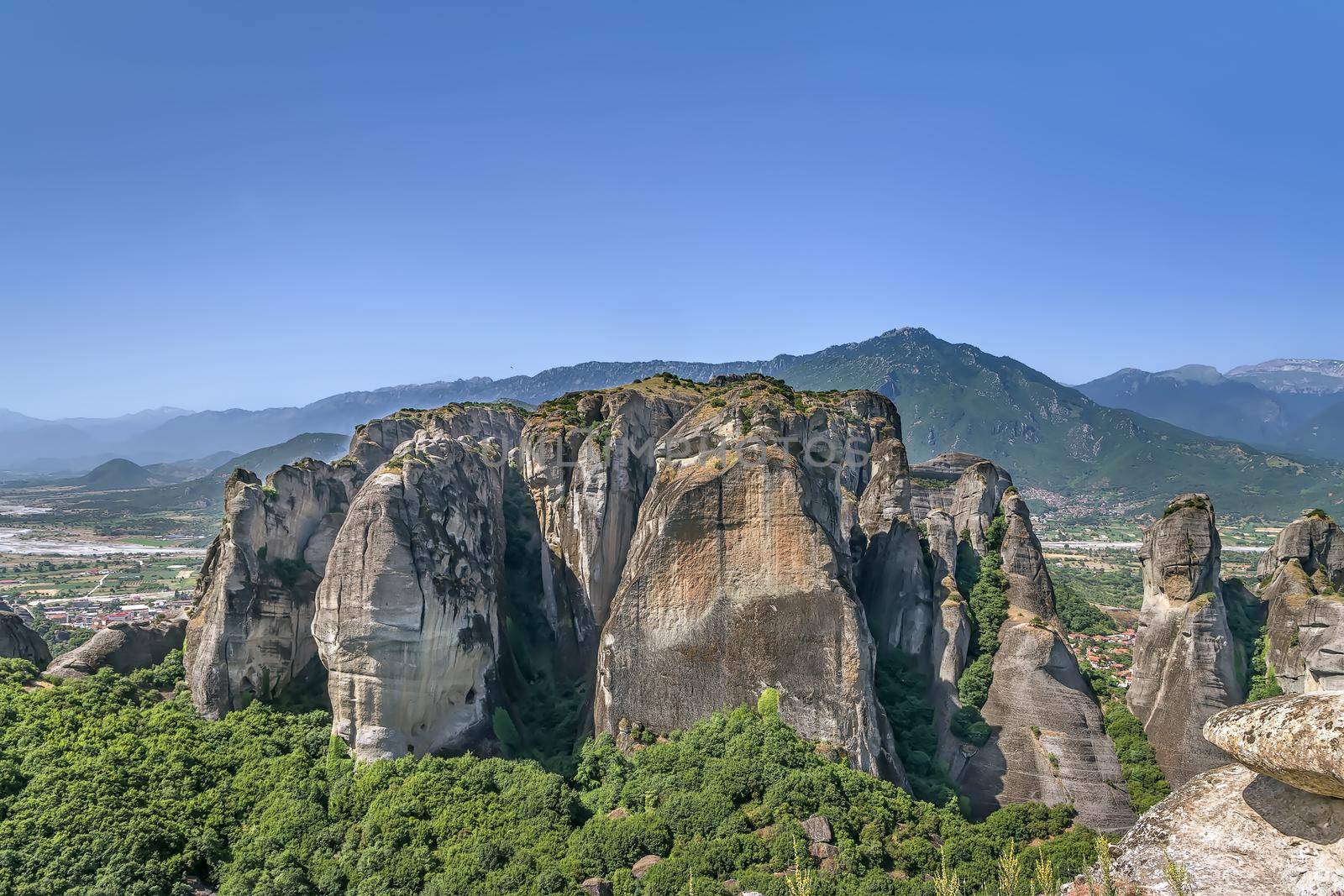 Landscape with rocks in Meteora in Greece