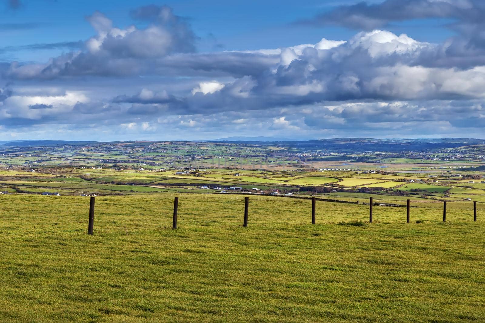 Landscape цшер fields near Cliffs of Moher, Ireland