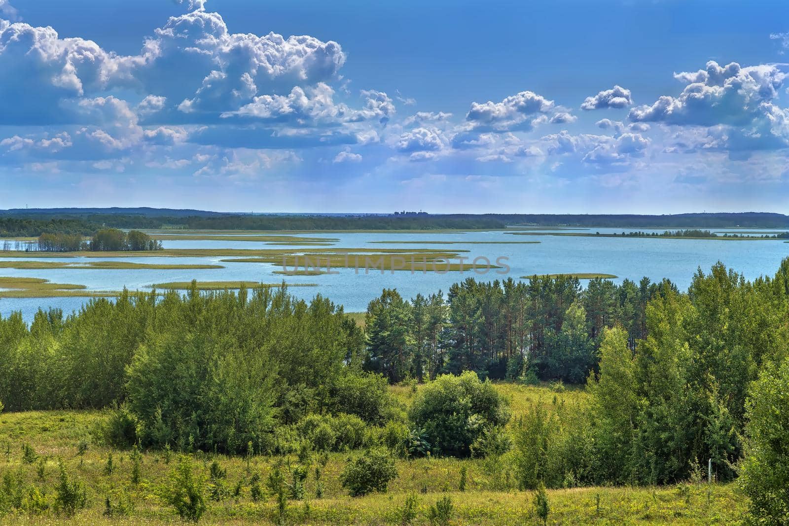 Landscape with lake Strusta, Belarus by borisb17