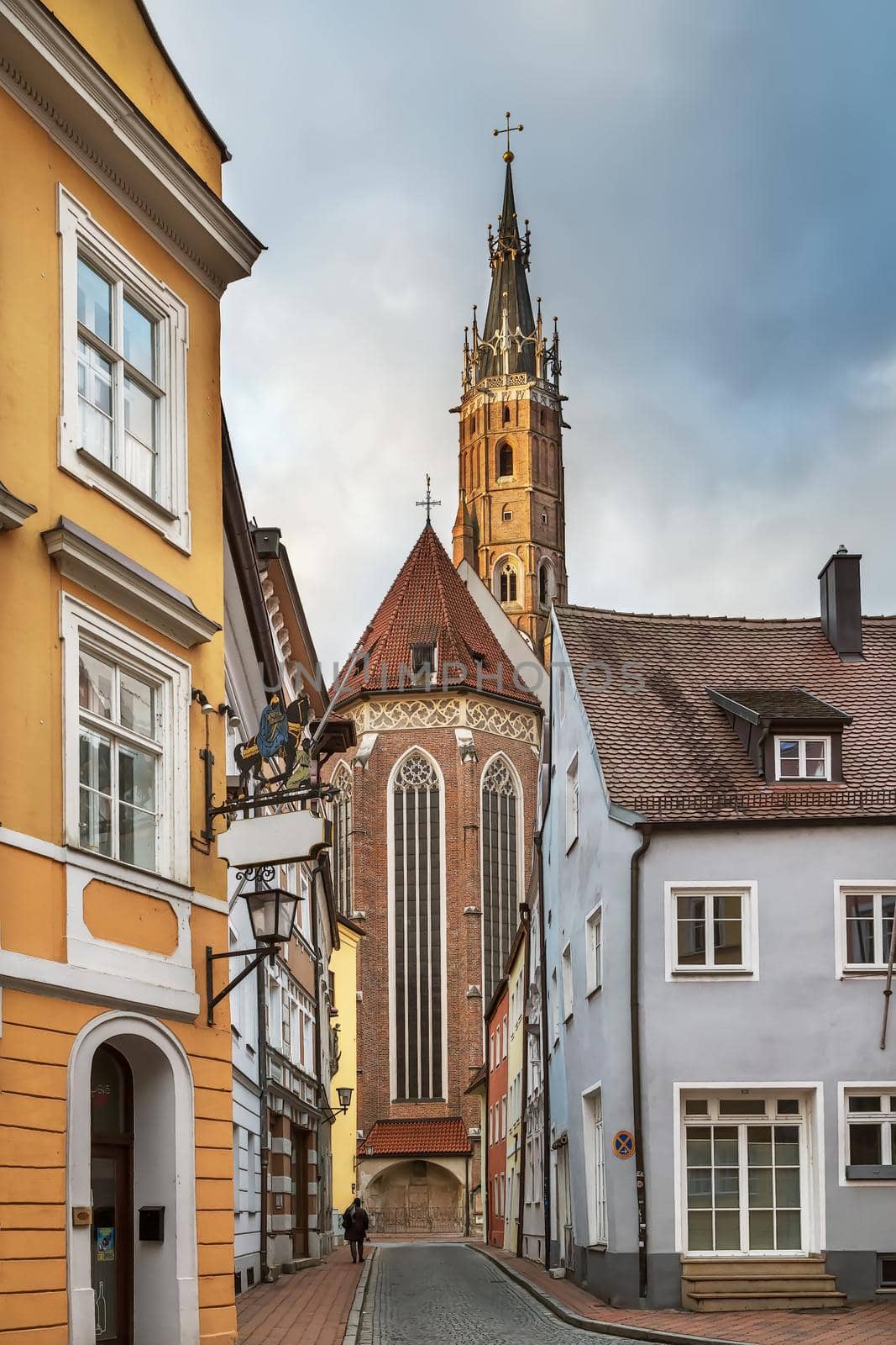 View of St. Martin Church in Landshut downtown, Germany