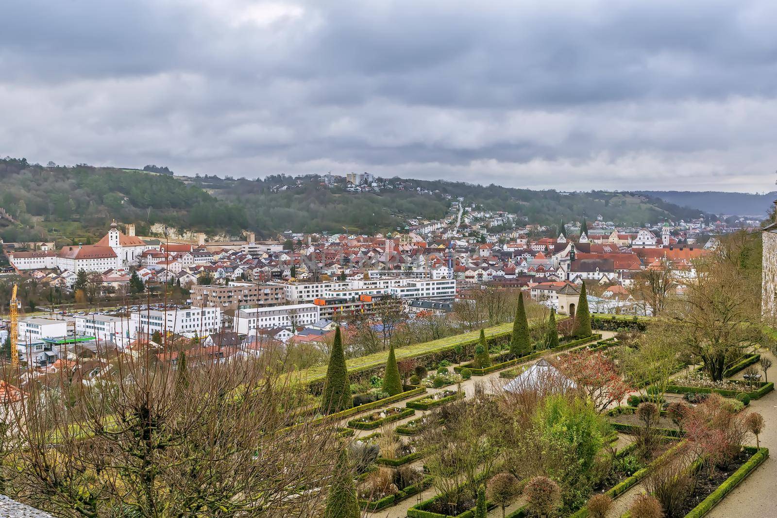 View of Eichstatt town from Willibaldsburg hill, Germany