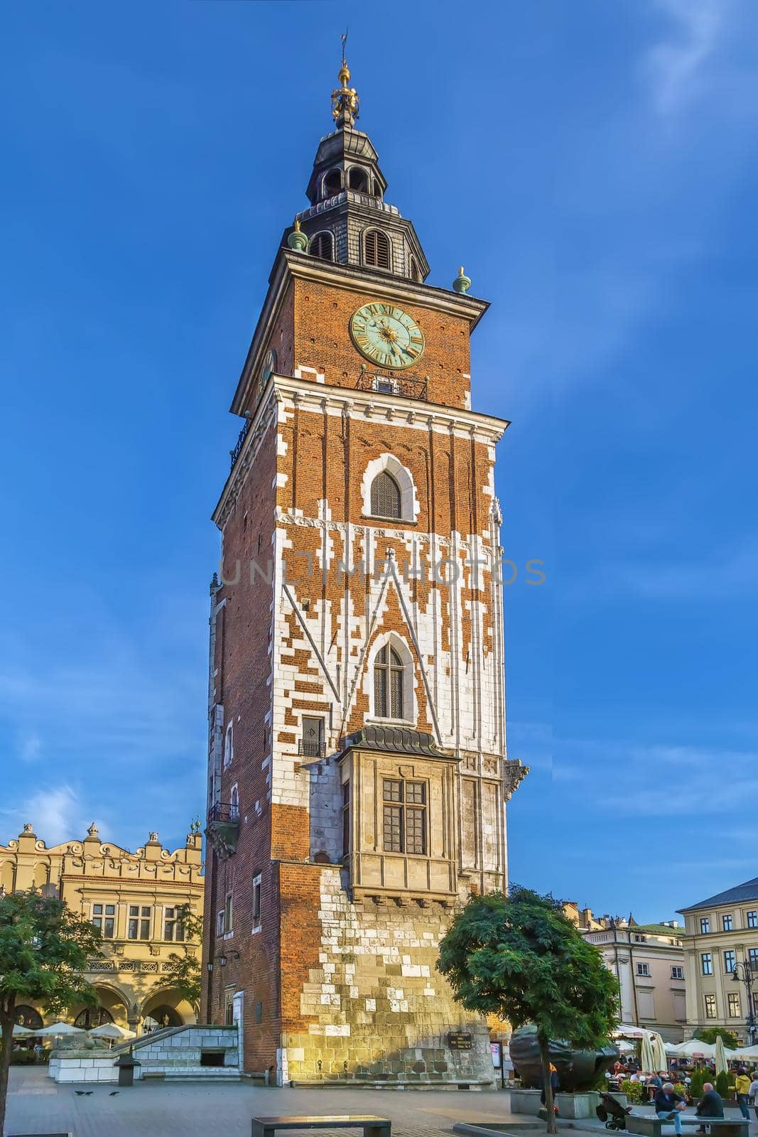 Town Hall Tower on Main market square in Krakow, Poland