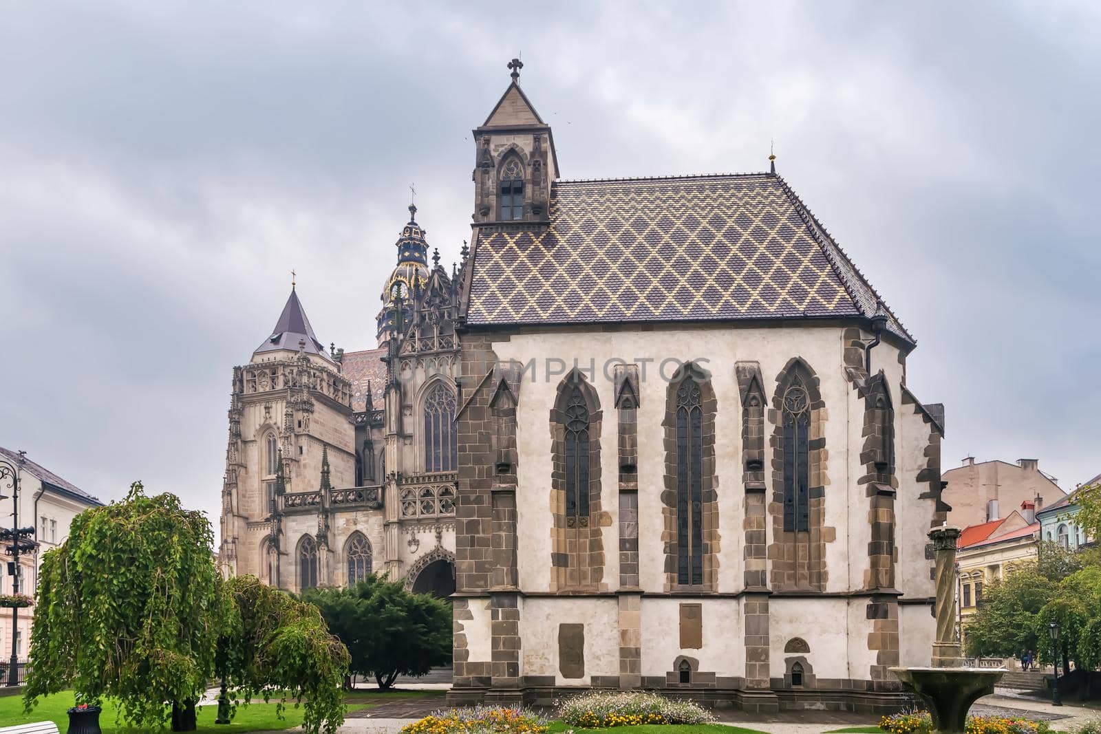 St Michael Chapel and cathedral of St Elisabeth in Kosice, Slovakia