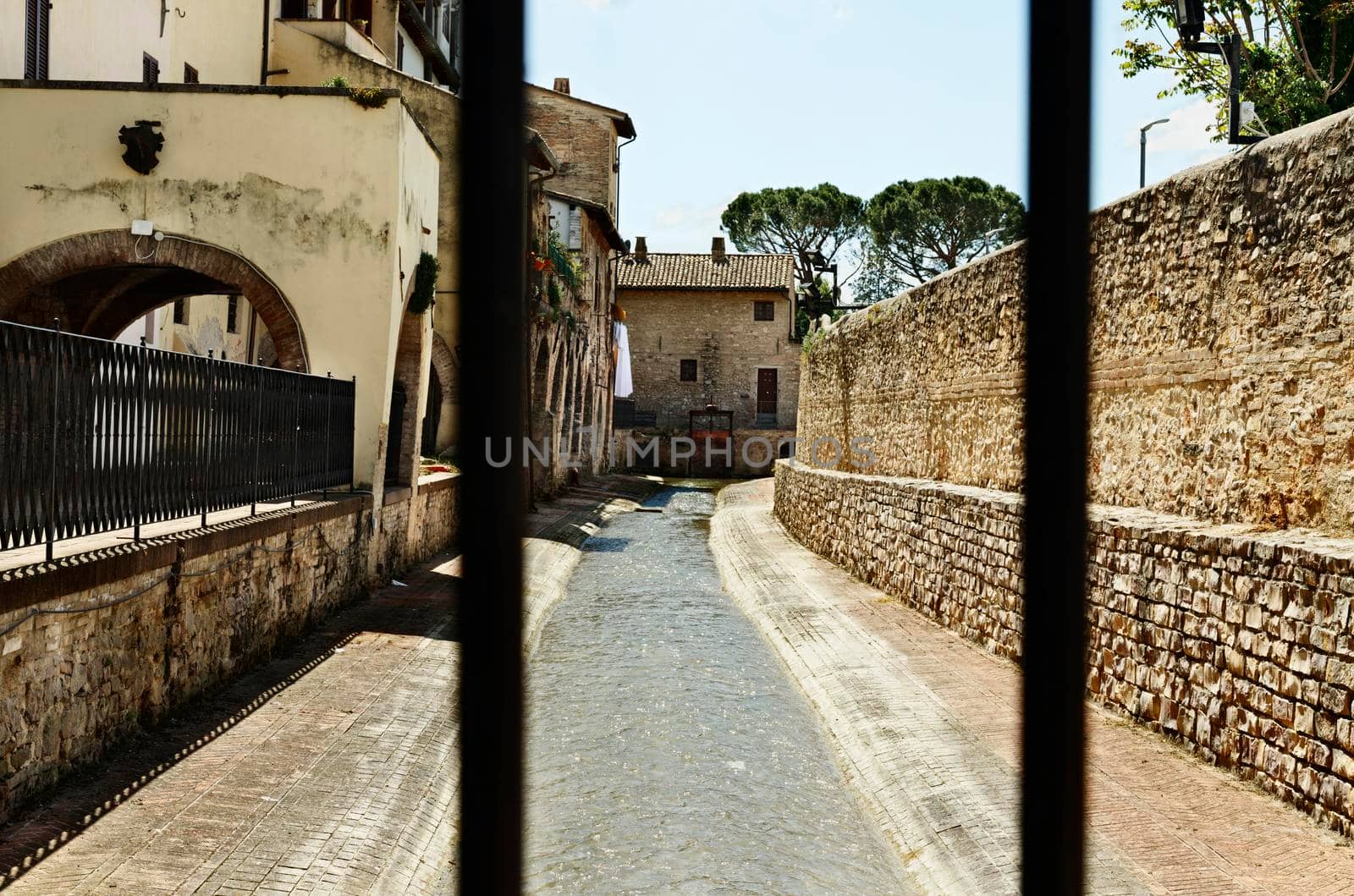 Conce medieval district in Foligno , Topino river , ancient tanneries zone