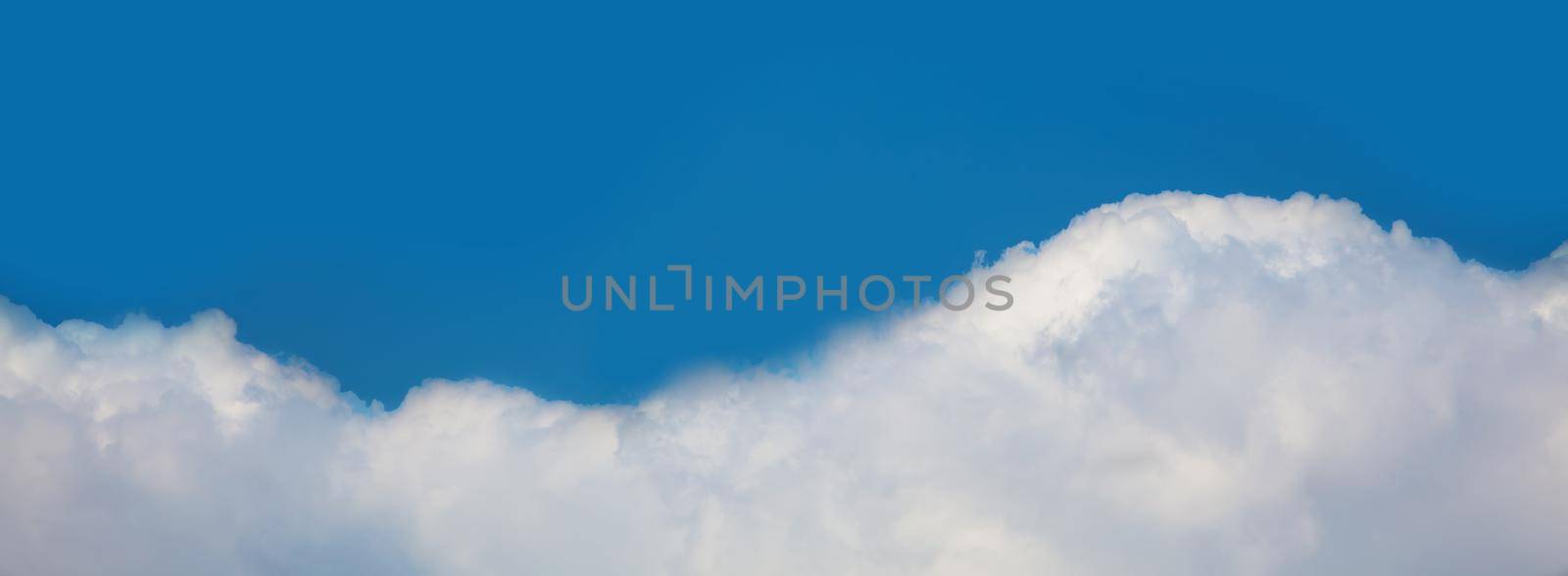 Blue sky background banner with white cloud. by Sviatlana
