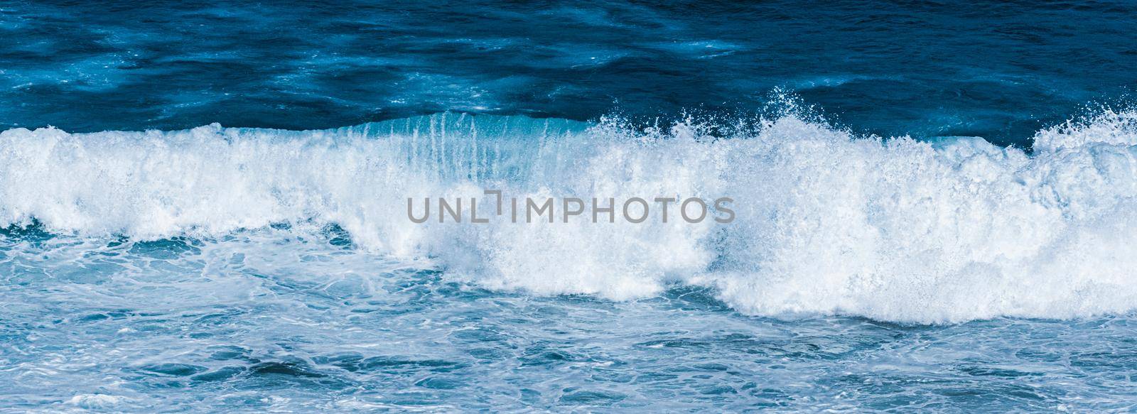 Ocean waves as coastal background, beach holiday destination and luxury travel by Anneleven