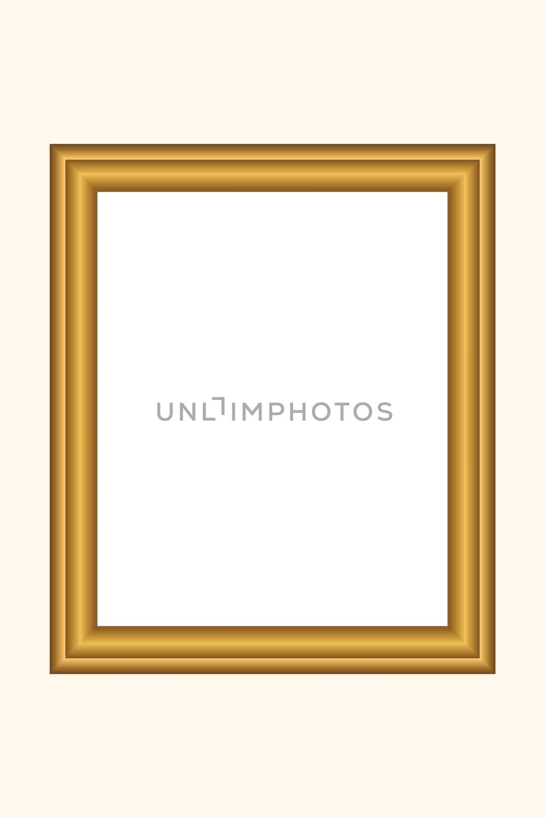 Squared golden vintage wooden frame for your design. Vintage cover. Place for text. Vintage antique gold beautiful rectangular frames for paintings or photographs. Template vector illustration by allaku