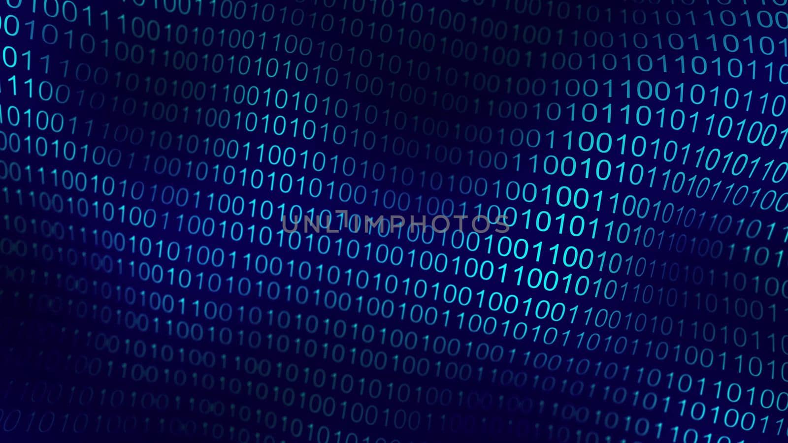 Coding background concept for online security. Computer technology futuristic digital network blue background with binary code. Internet data security concept.