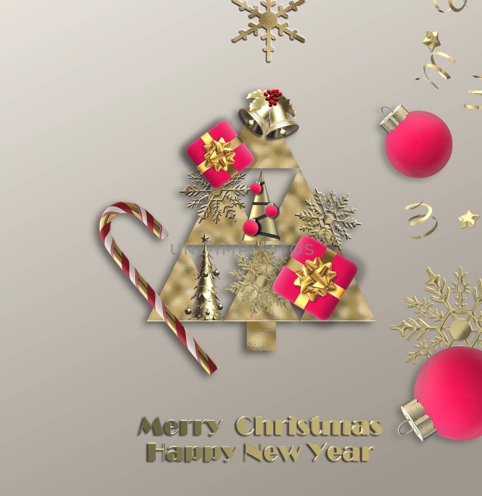 Merry Christmas New Year greeting card by NelliPolk