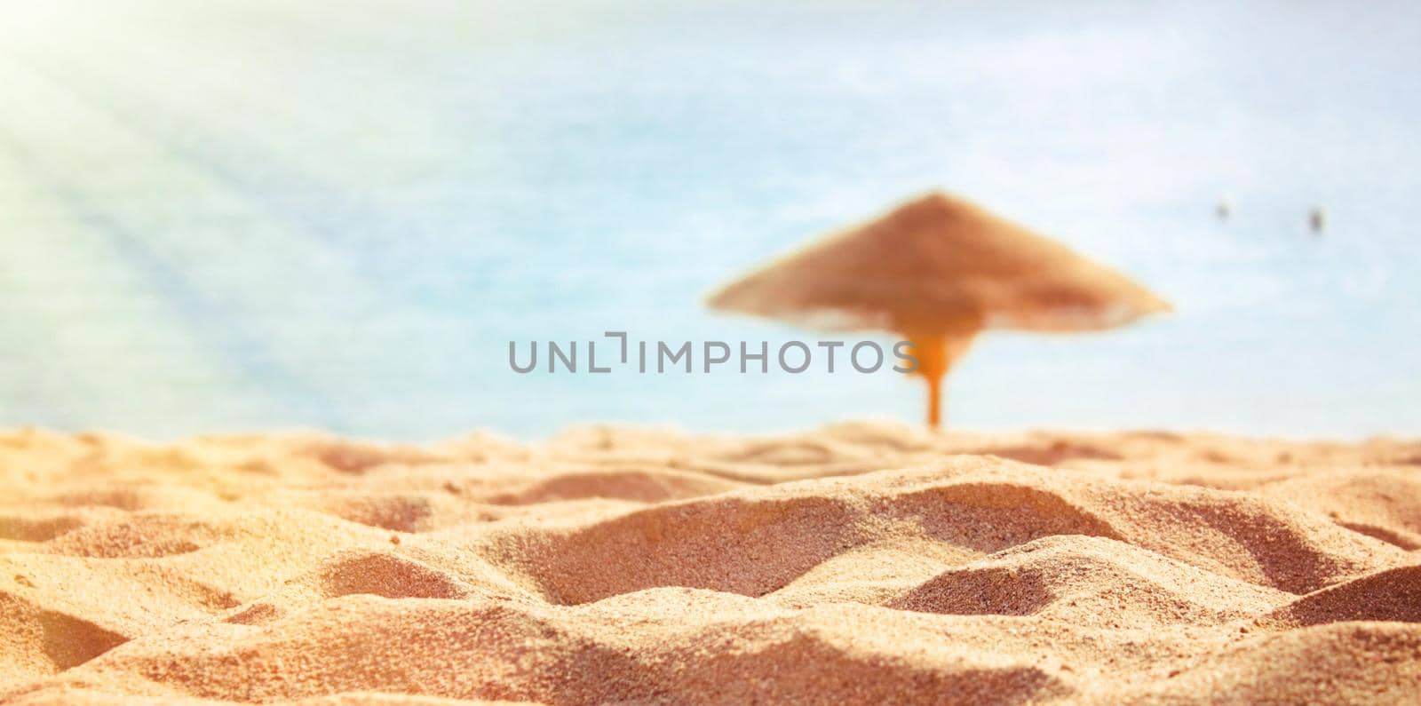 beach sand in summertime - travel, seascape, vacation and summer holidays concept by Anneleven
