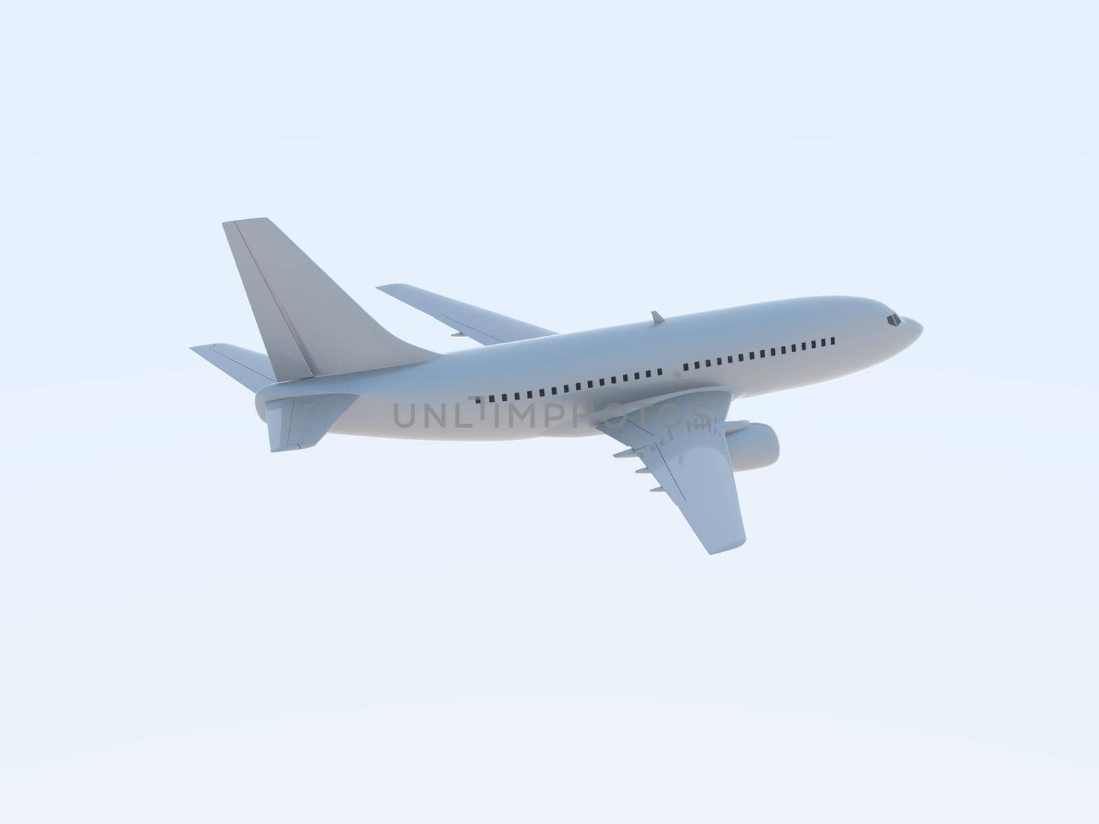 Commercial Passenger Plane in Air in Sky, Vacation Travel by Air Transport, Airliner Take Off Flying, Aircraft Flight and Aviation Route Airline Sign, Aviation Cargo Service 3d Illustration