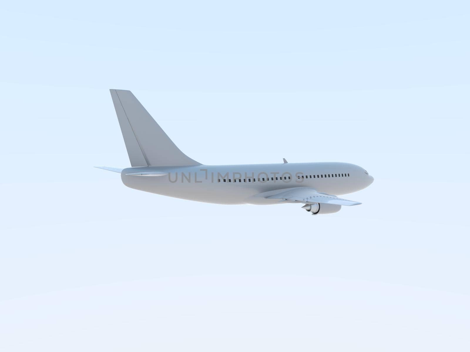 Commercial Passenger Plane in Air in Sky, Vacation Travel by Air Transport, Airliner Take Off Flying, Aircraft Flight and Aviation Route Airline Sign, Aviation Cargo Service 3d Illustration