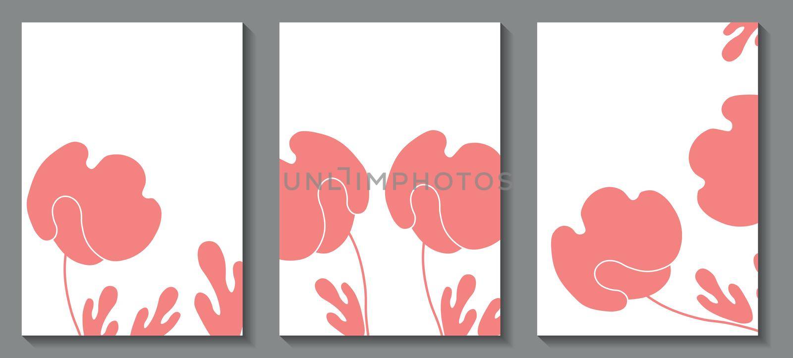Floral web banner with traditional folk art ornament. Nature concept design. Modern floral collection of contemporary posters. Vector illustration for social media, print, postcard.Scandinavian style by allaku