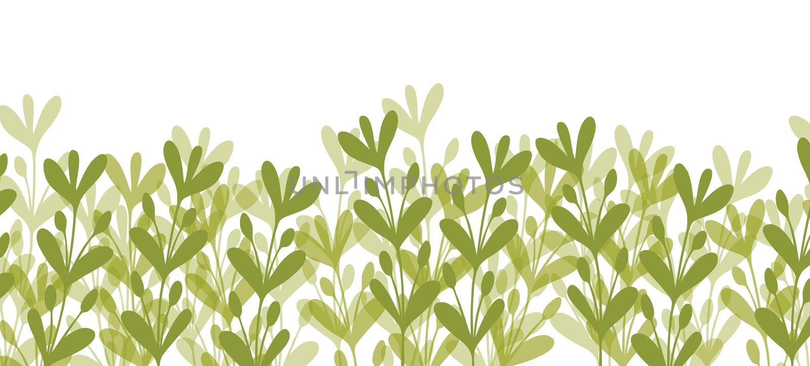 Floral web banner with drawn color exotic leaves. Nature concept design. Modern floral compositions with summer branches. Vector illustration on the theme of ecology, natura, environment. Copy space by allaku