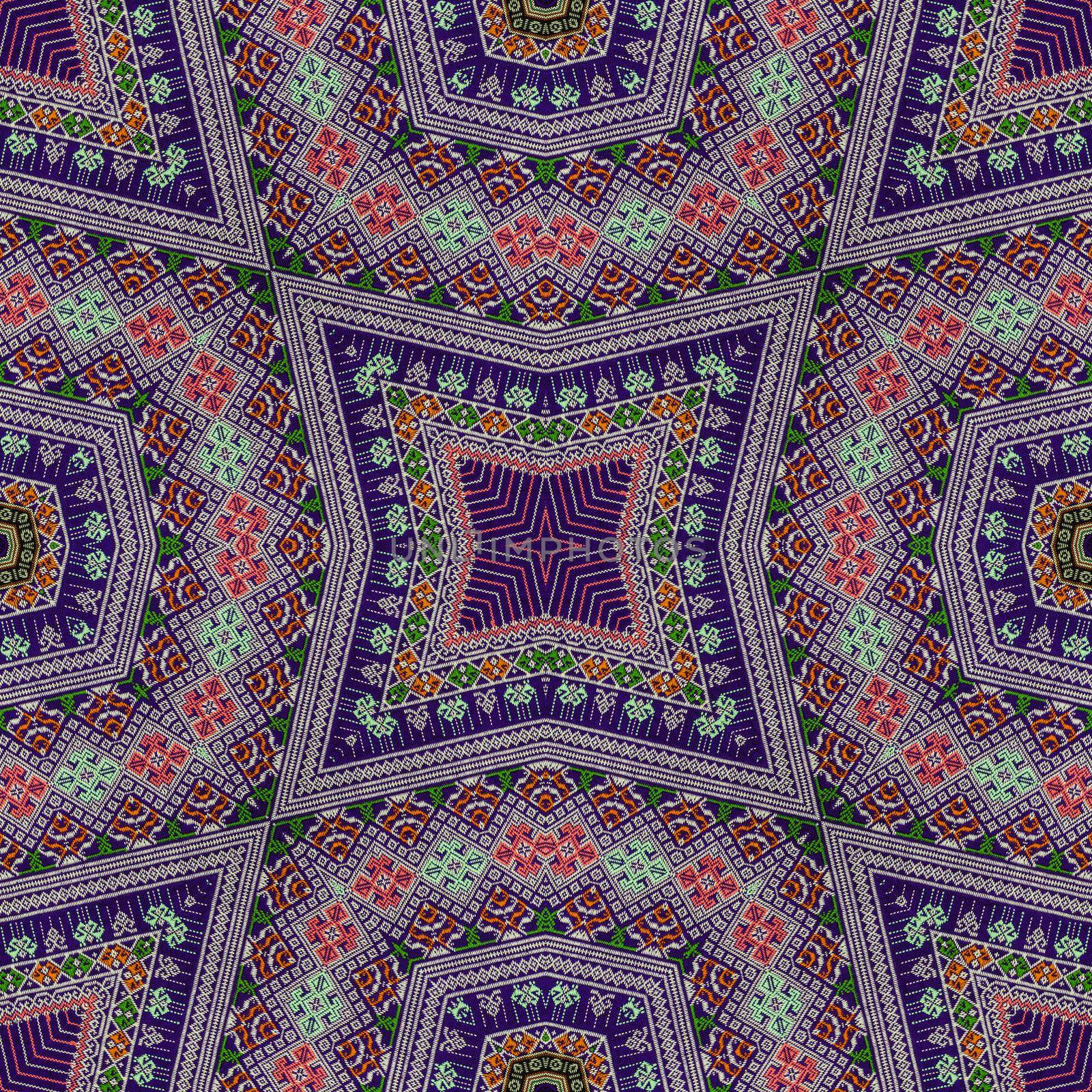 Colorful abstract kaleidoscope or endless pattern by NuwatPhoto