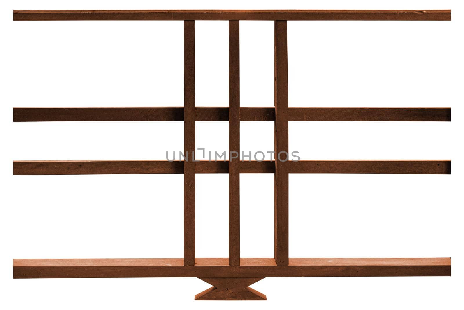 Wooden railing isolated on white, with clipping path.