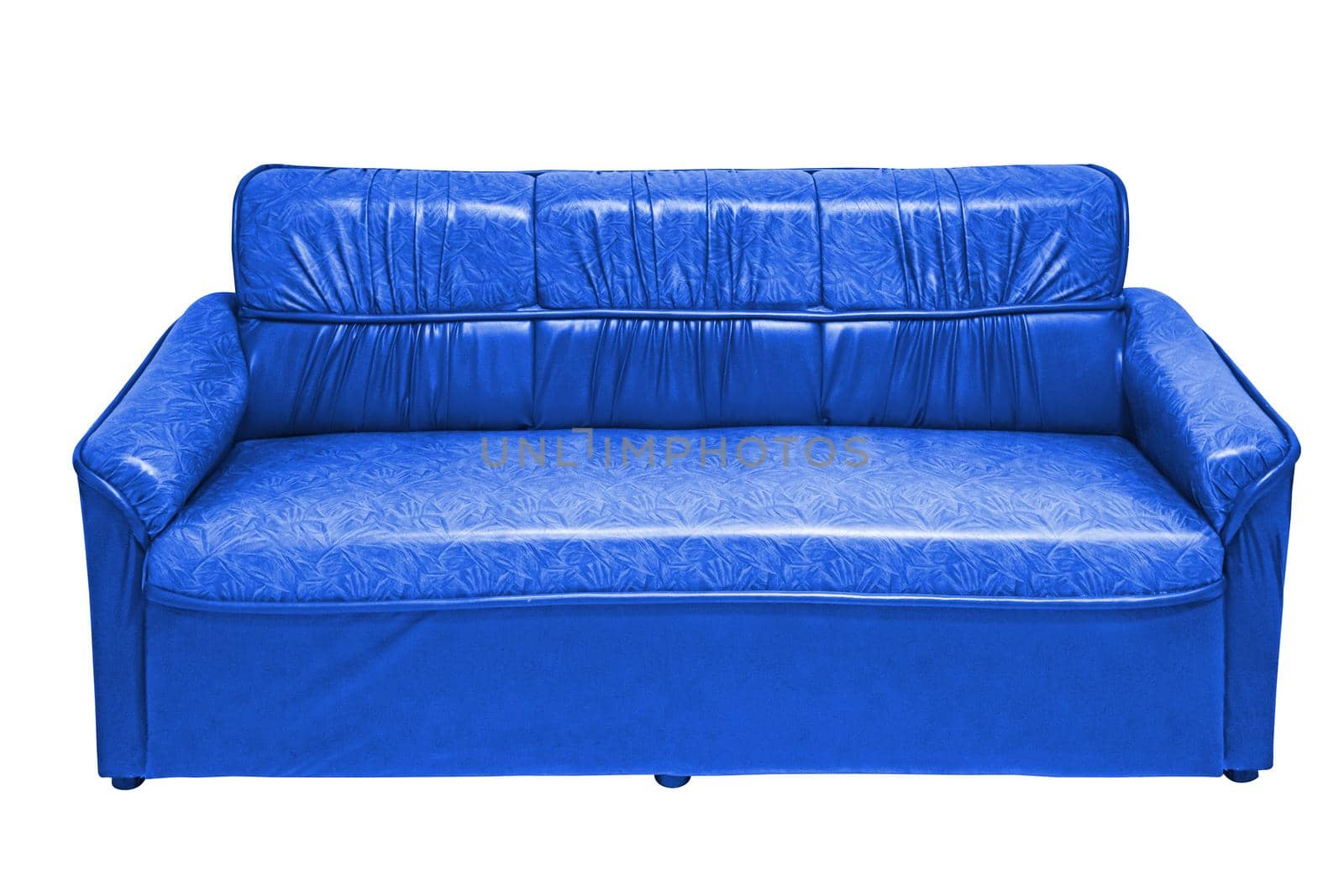 Vintage leather sofa isolated on white background, with clipping path.