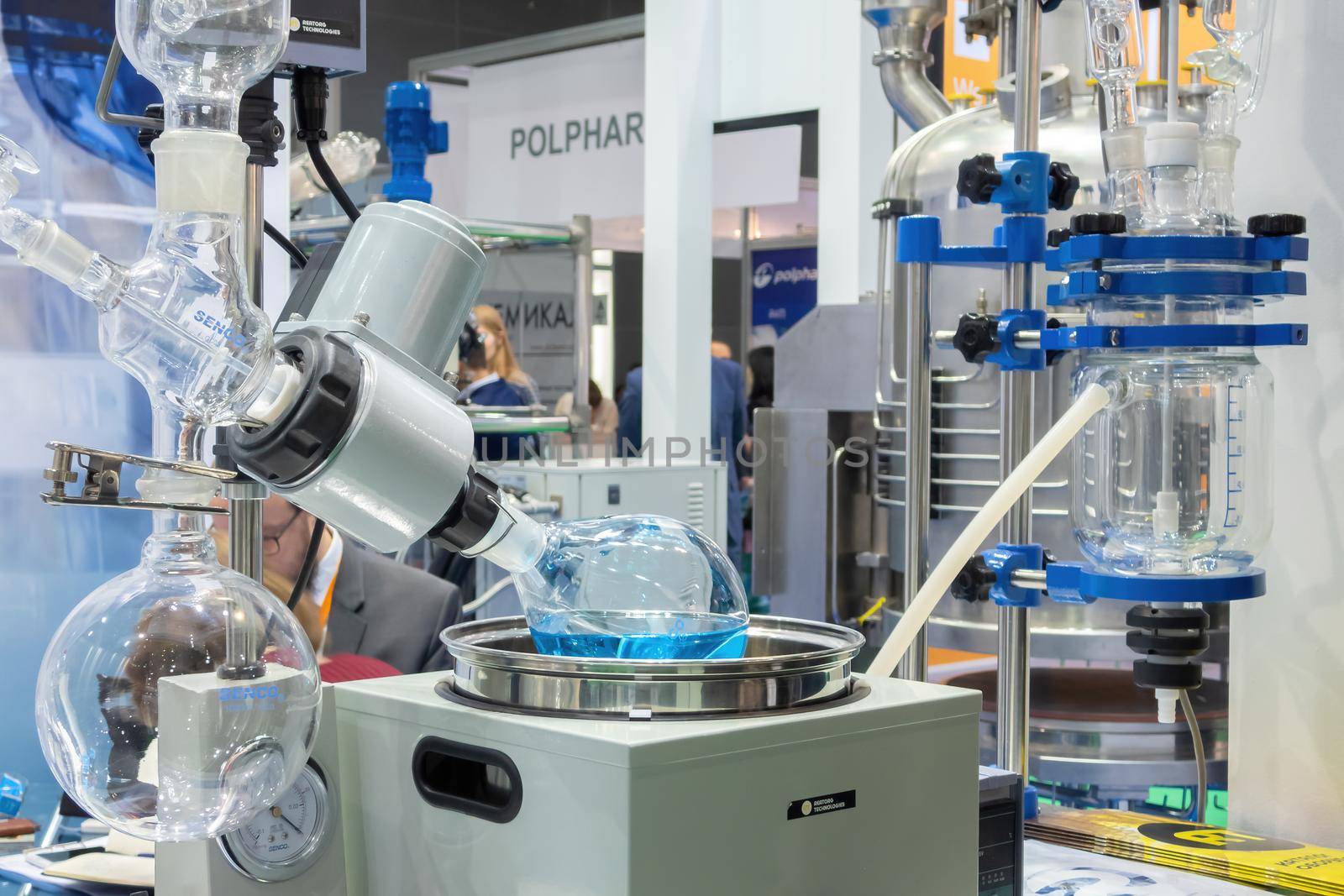 Pharmtech and Ingredients 2018 Exhibition. Rotary evaporator - Moscow, Russia - November 21, 2018