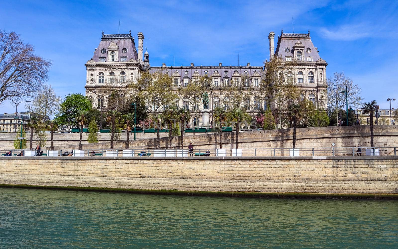 Beautiful facade of historic building of Paris France