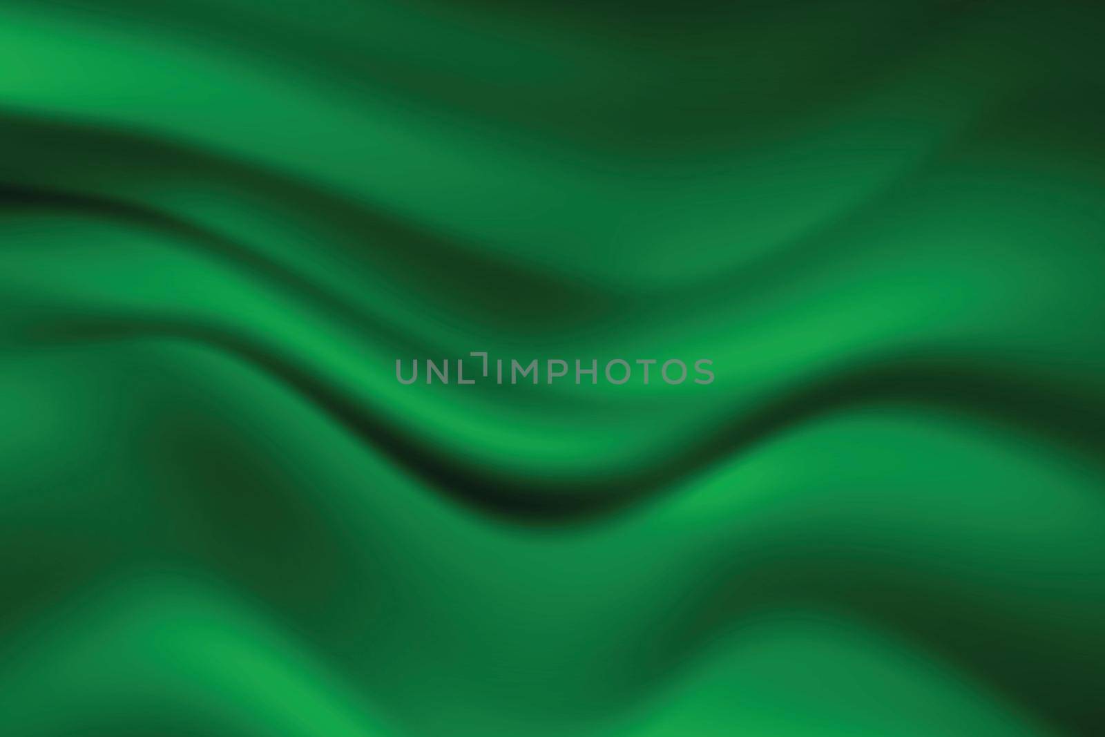 Silk green background. Abstract vector pattern with copy space. Liquid wave texture, smooth drapery wallpaper. Wedding fabric, satin. Wavy design for banner, card, postcard, backdrop.