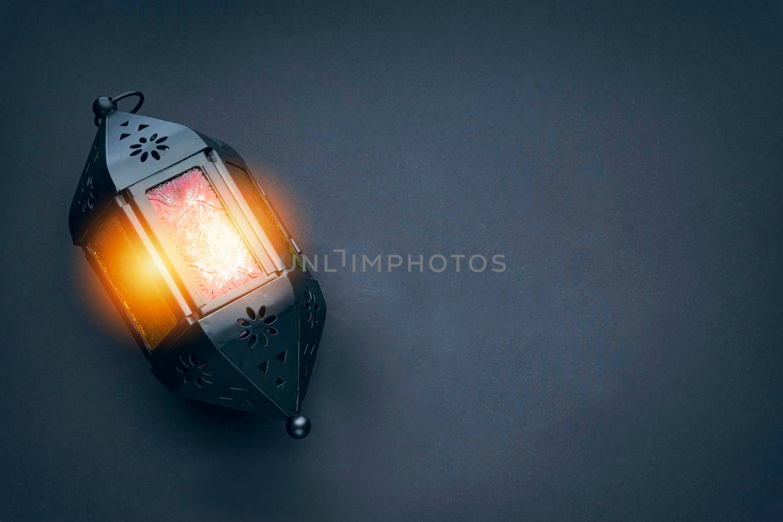 Lantern lamp on black background. by silverwings