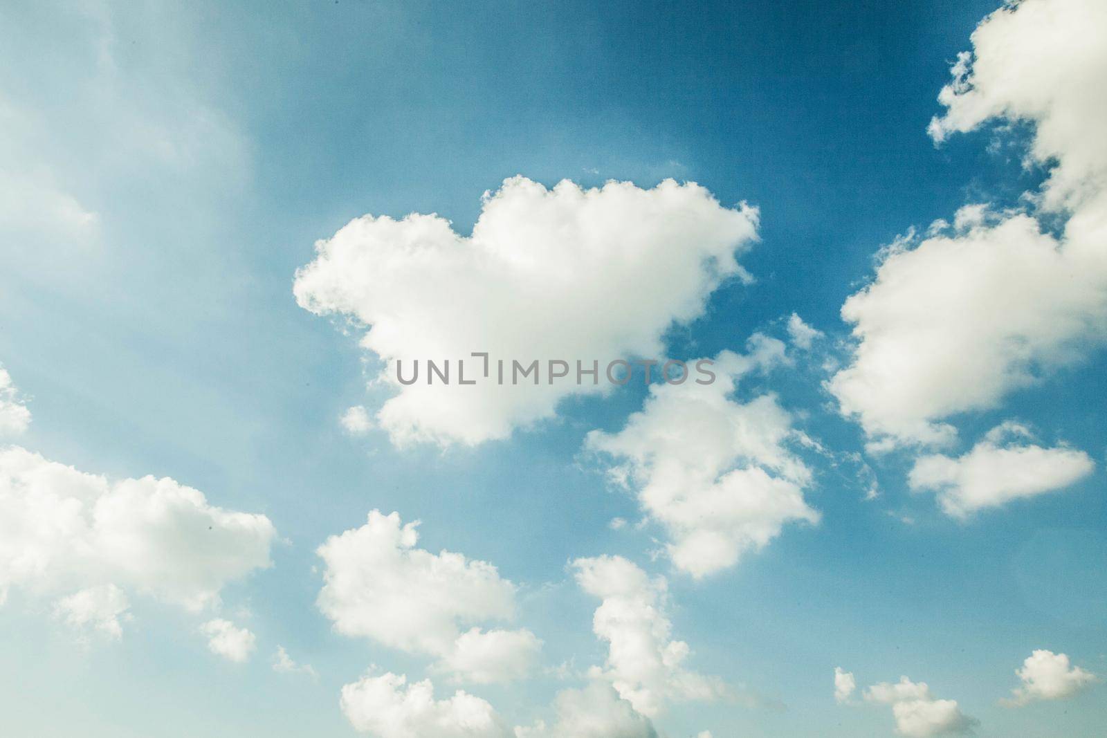 Natural background, Blue sky with clouds at summer sunny day