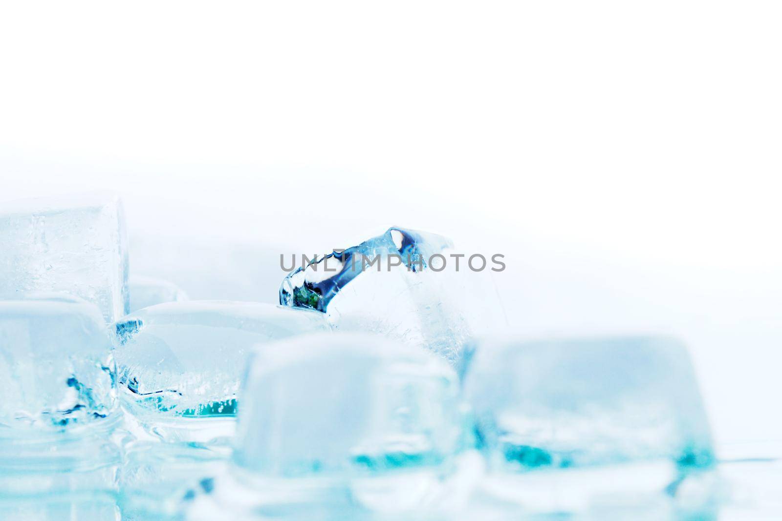 Ice cubes on white by Yellowj
