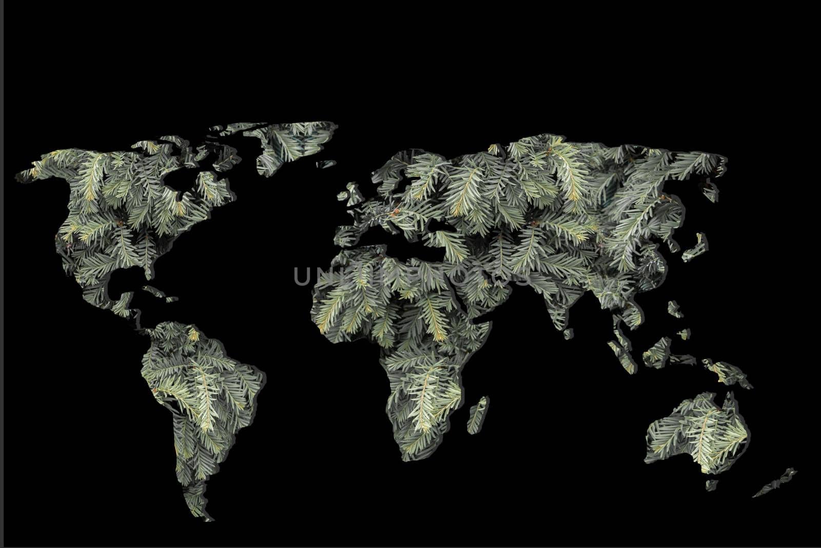 Roughly outlined world map with a colorful background patterns