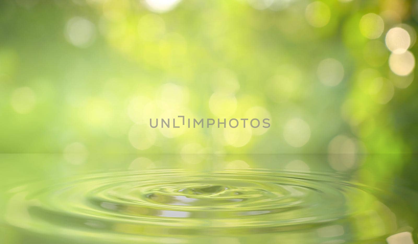Green water drop background in nature