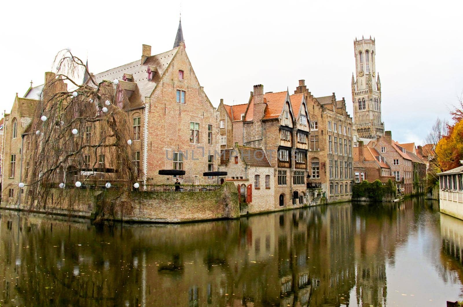 Brugge/Belgium - Autumn. Old town buildings on the canal. by Olayola