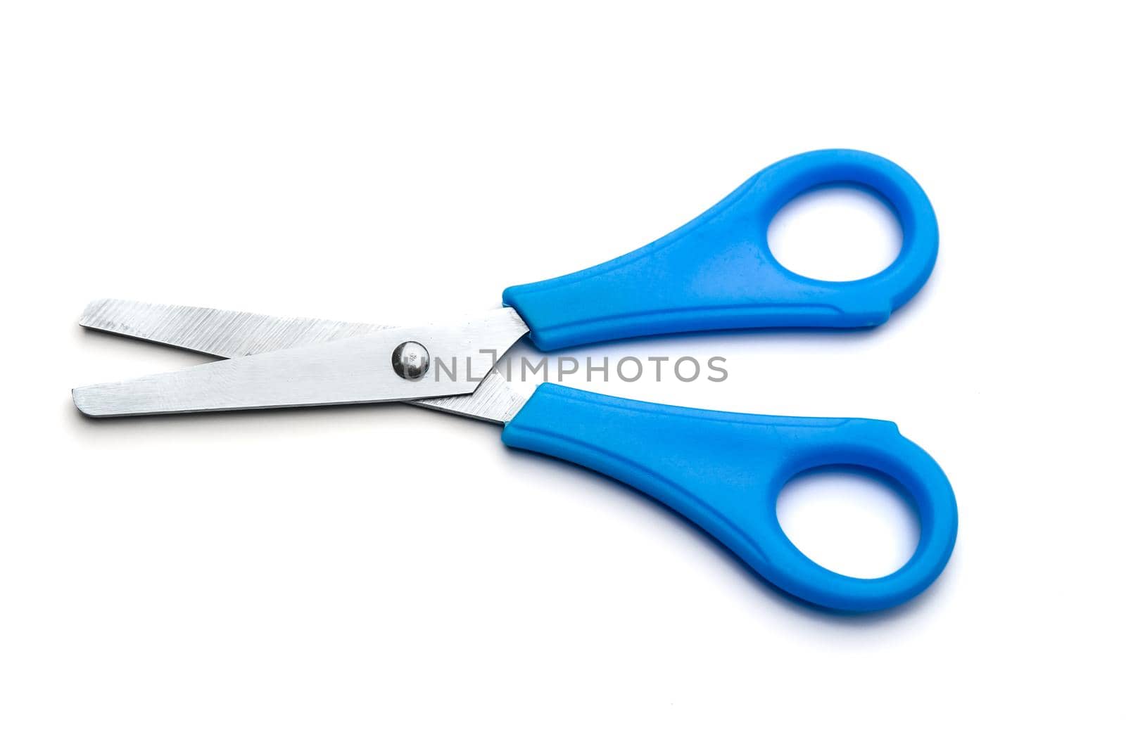 blue scissors isolated on white background