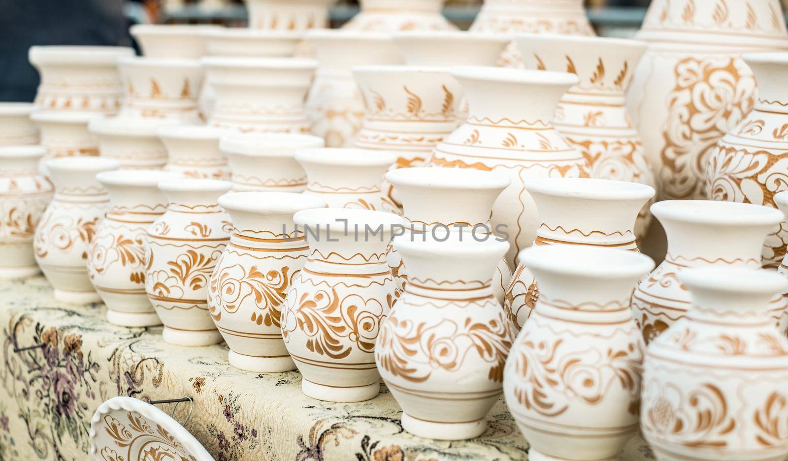 Sibiu City, Romania - 06 September 2020. Traditional Romanian handmade ceramics market at the potters fair from Sibiu, Romania by Roberto