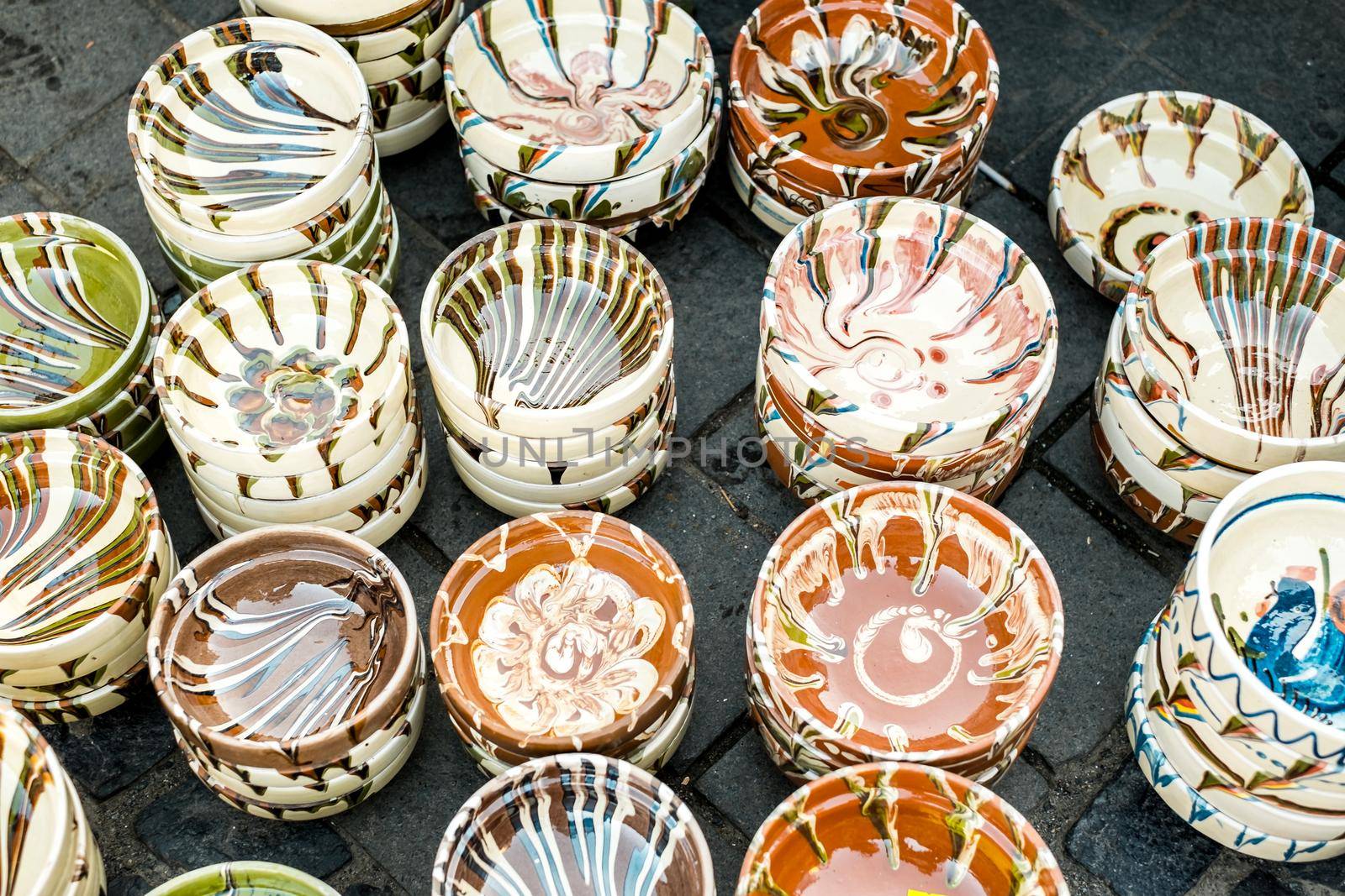 Sibiu City, Romania - 06 September 2020. Traditional Romanian handmade ceramics market at the potters fair from Sibiu, Romania by Roberto