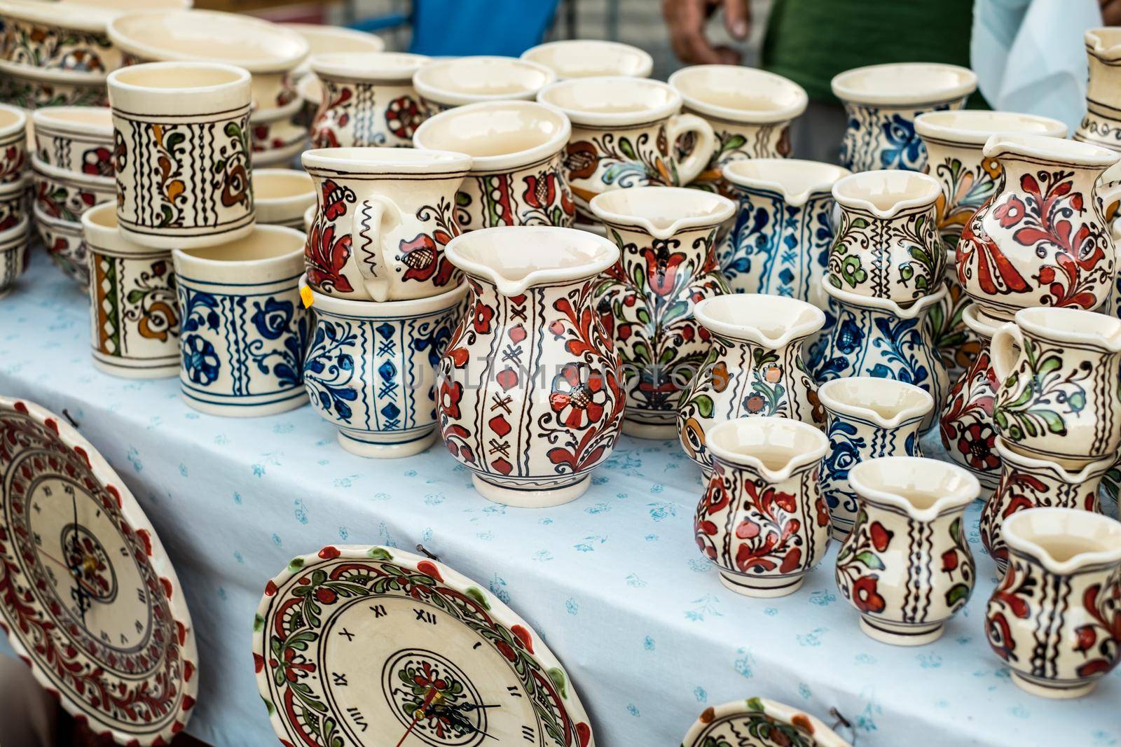 Sibiu City, Romania - 06 September 2020. Traditional Romanian handmade ceramics market at the potters fair from Sibiu, Romania by Roberto