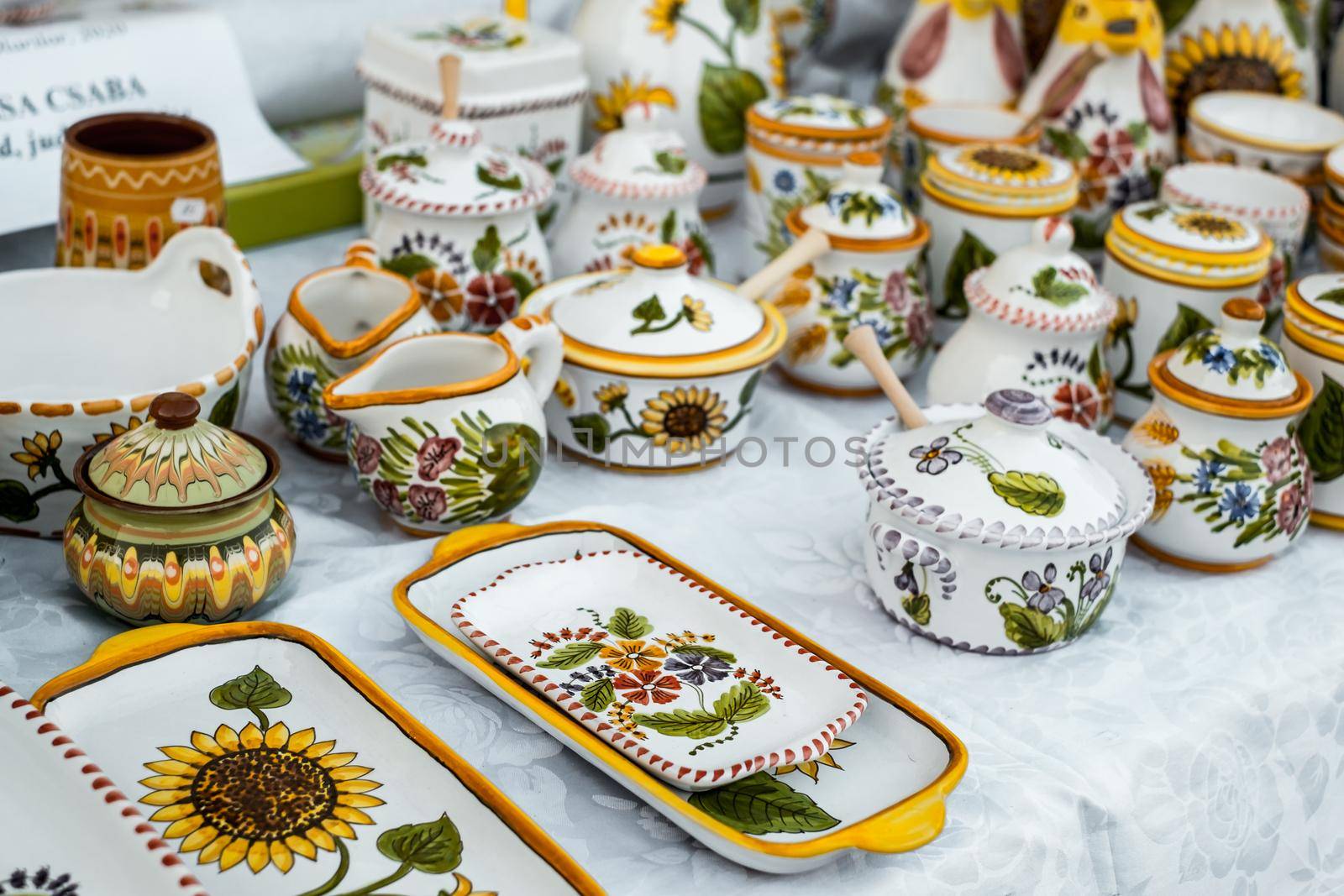 Sibiu City, Romania - 06 September 2020. Traditional Romanian handmade ceramics market at the potters fair from Sibiu, Romania by Roberto