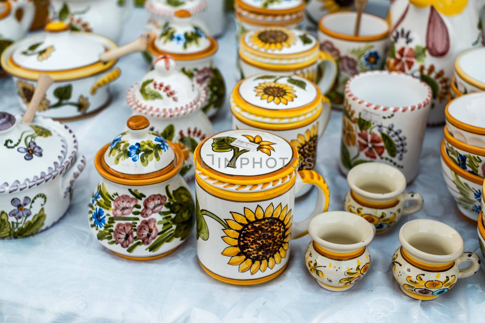 Sibiu City, Romania - 06 September 2020. Traditional Romanian handmade ceramics market at the potters fair from Sibiu, Romania by Roberto