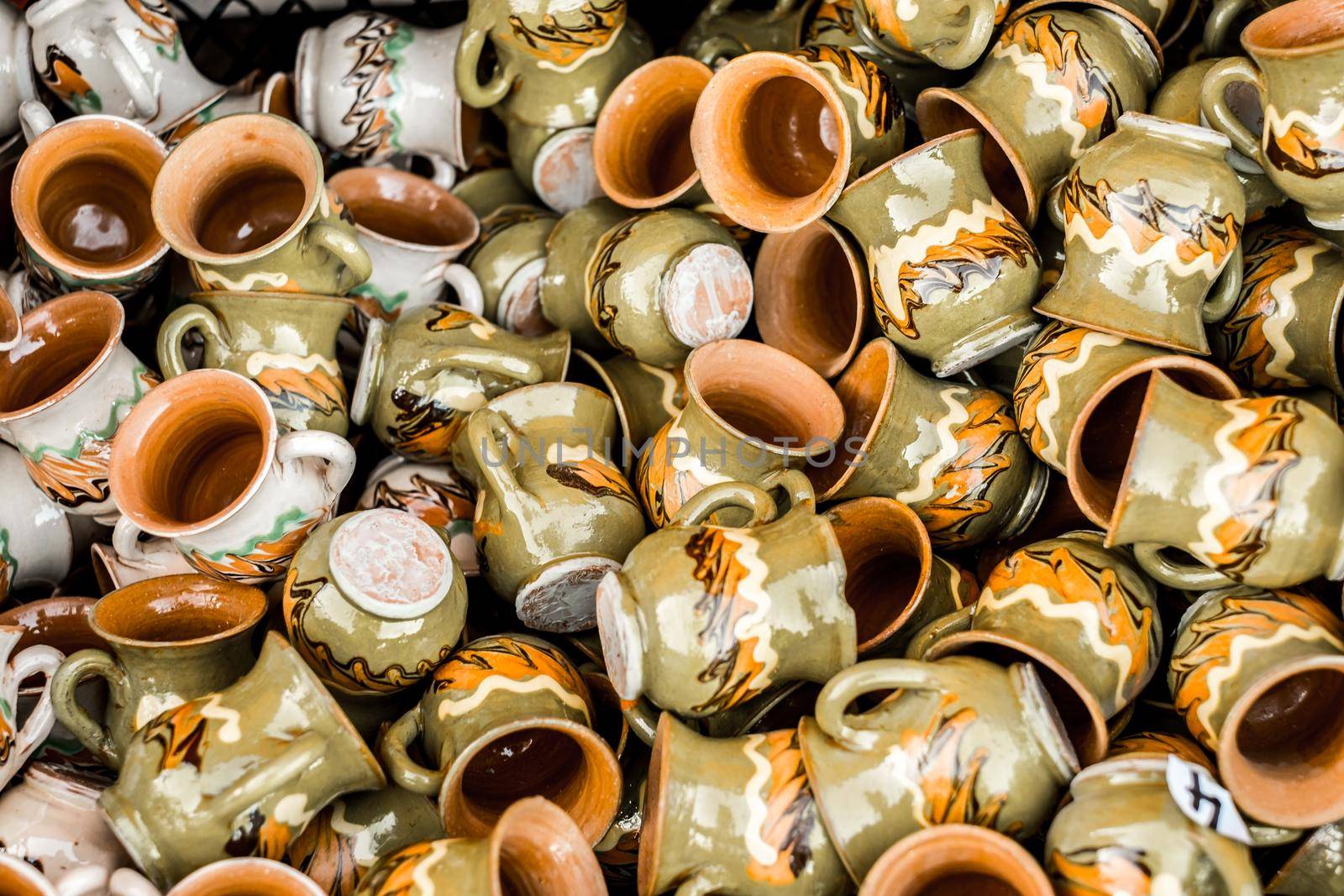 Sibiu City, Romania - 06 September 2020. Traditional Romanian handmade ceramics market at the potters fair from Sibiu, Romania by Roberto