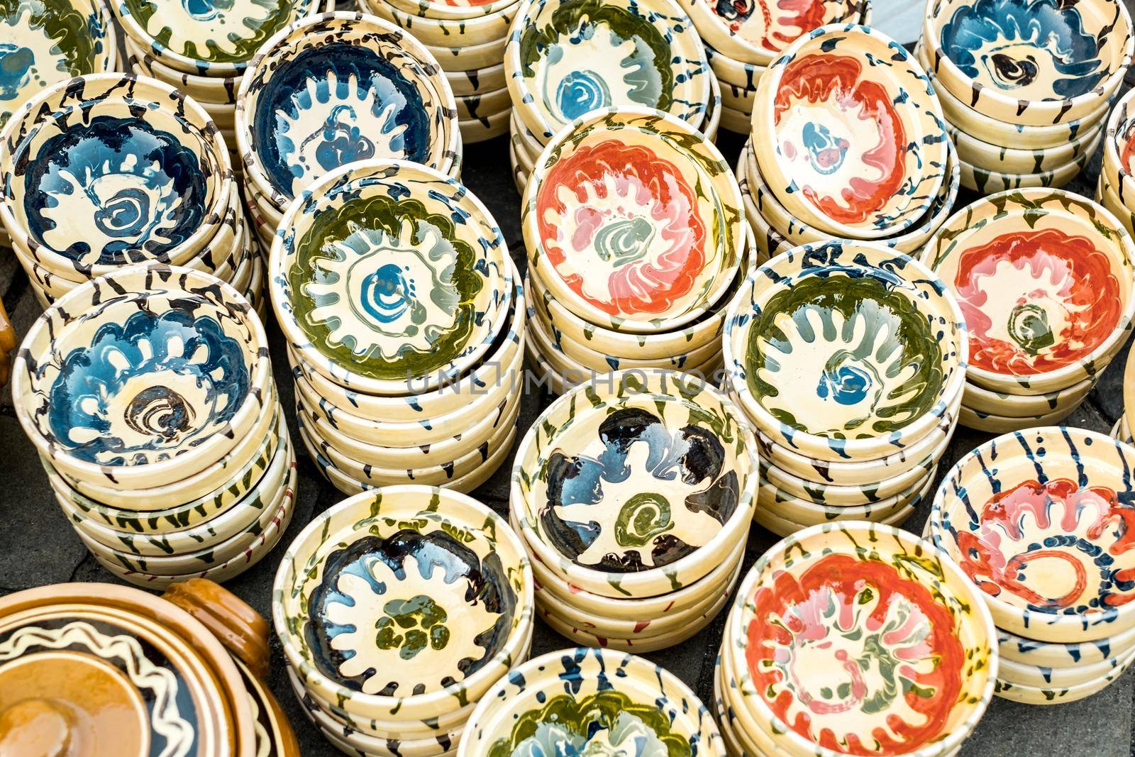 Sibiu City, Romania - 06 September 2020. Traditional Romanian handmade ceramics market at the potters fair from Sibiu, Romania by Roberto