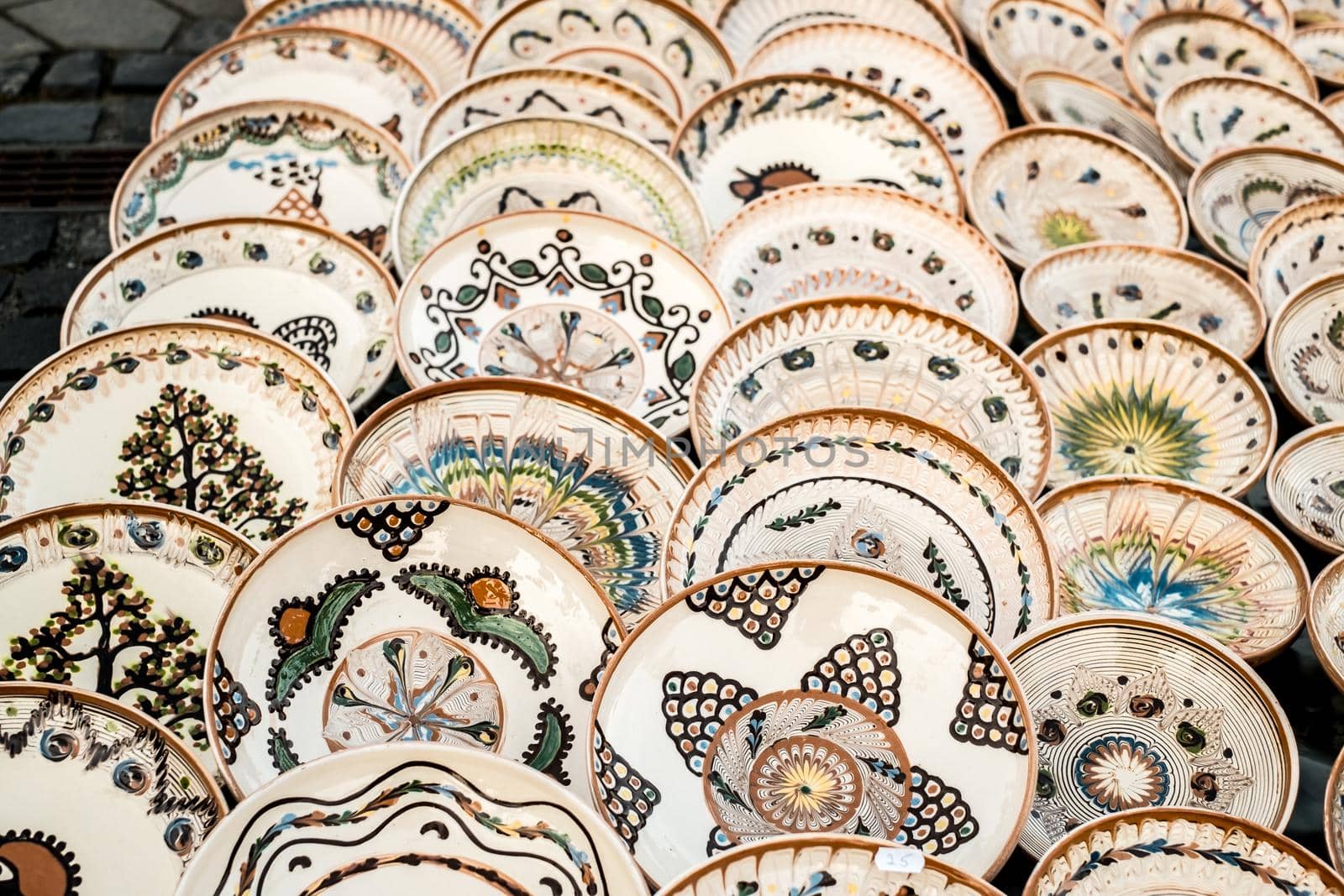 Sibiu City, Romania - 06 September 2020. Traditional Romanian handmade ceramics market at the potters fair from Sibiu, Romania by Roberto