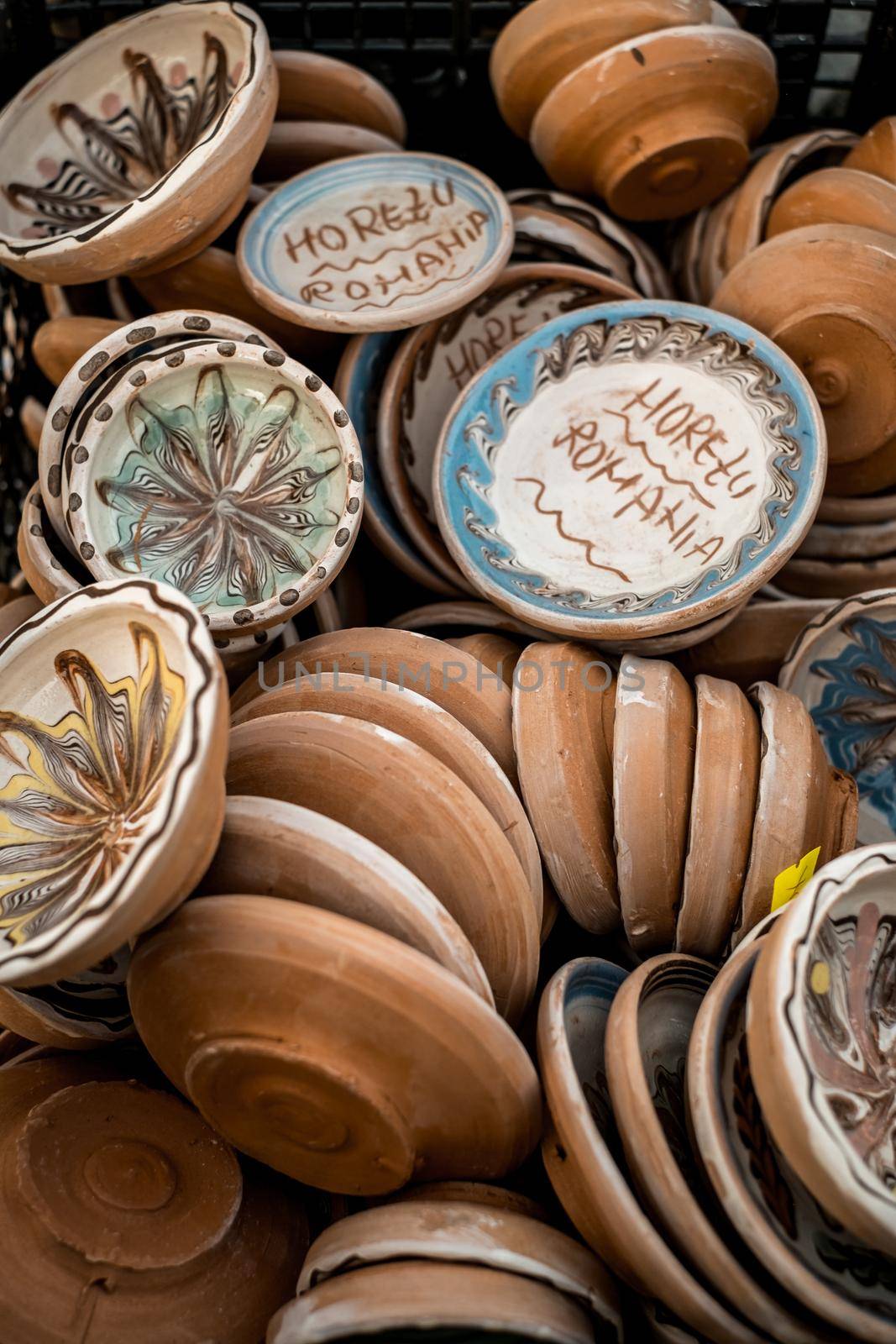 Sibiu City, Romania - 06 September 2020. Traditional Romanian handmade ceramics market at the potters fair from Sibiu, Romania by Roberto