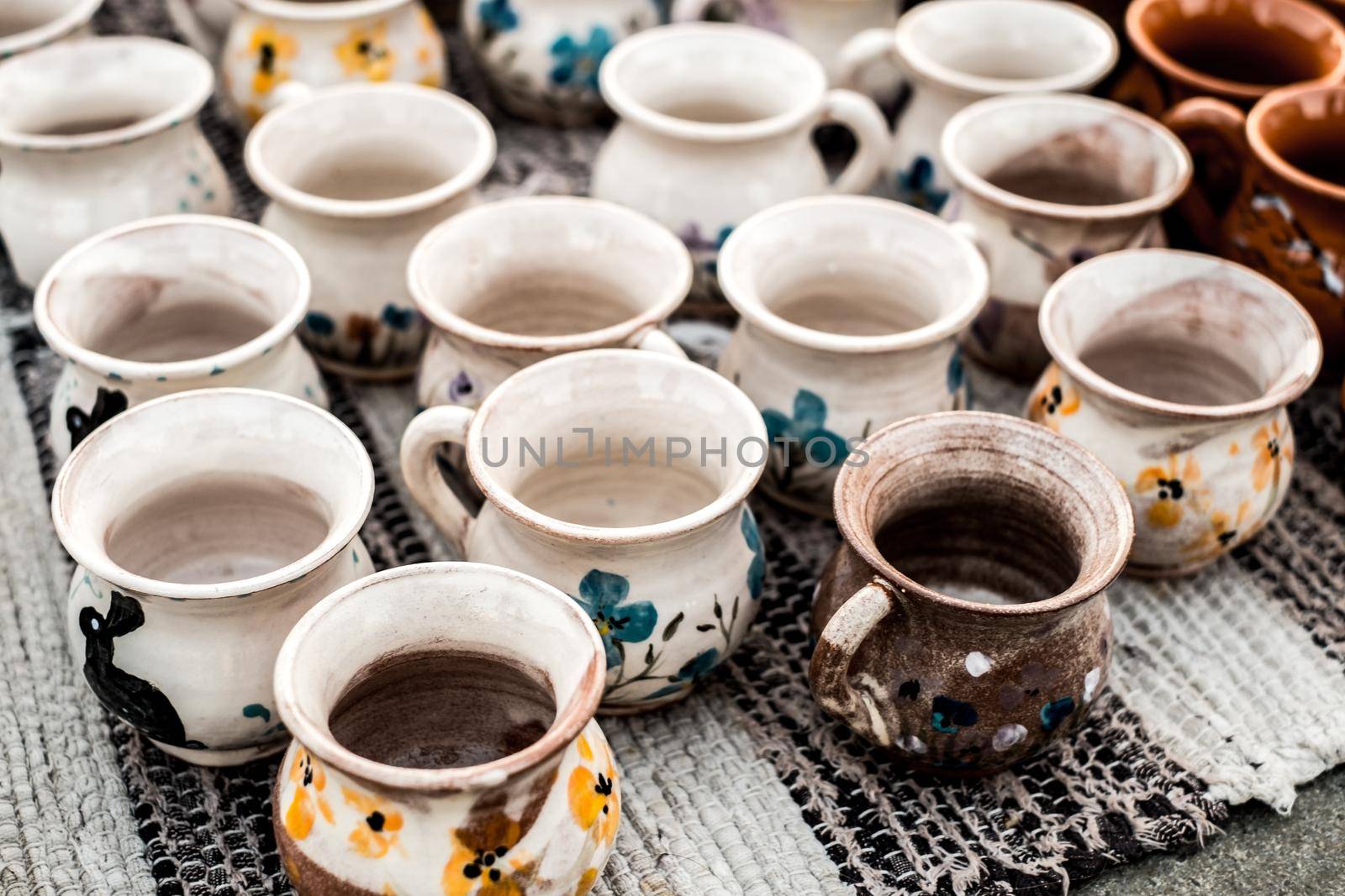 Sibiu City, Romania - 06 September 2020. Traditional Romanian handmade ceramics market at the potters fair from Sibiu, Romania by Roberto