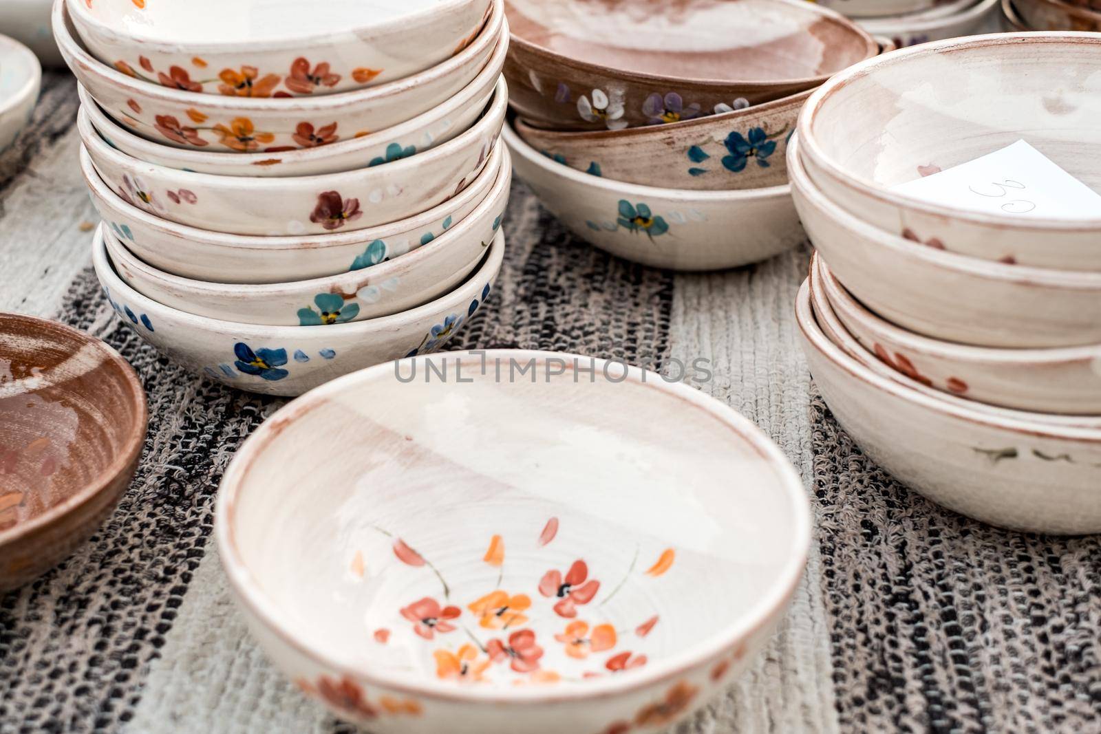 Sibiu City, Romania - 06 September 2020. Traditional Romanian handmade ceramics market at the potters fair from Sibiu, Romania by Roberto