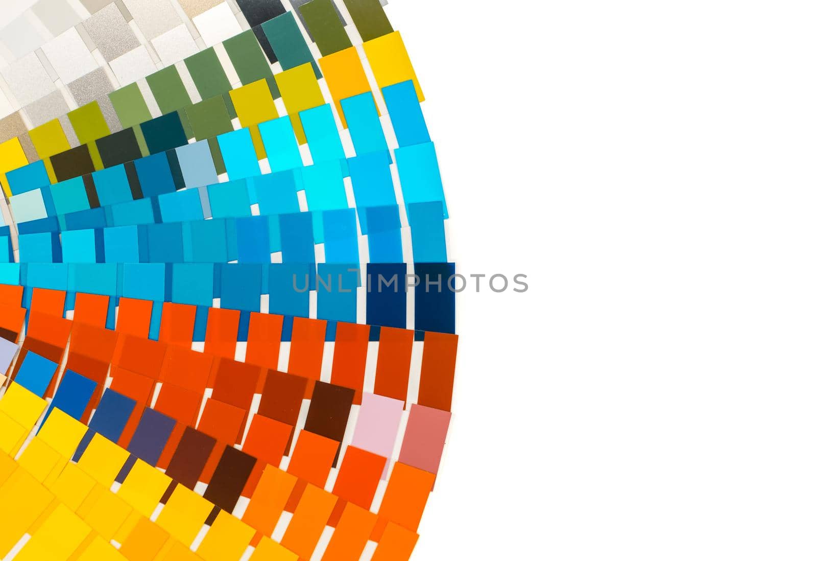 open sample colors catalogue on white background