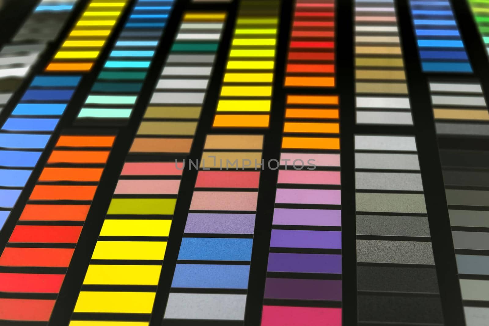 sample colors catalogue on black background