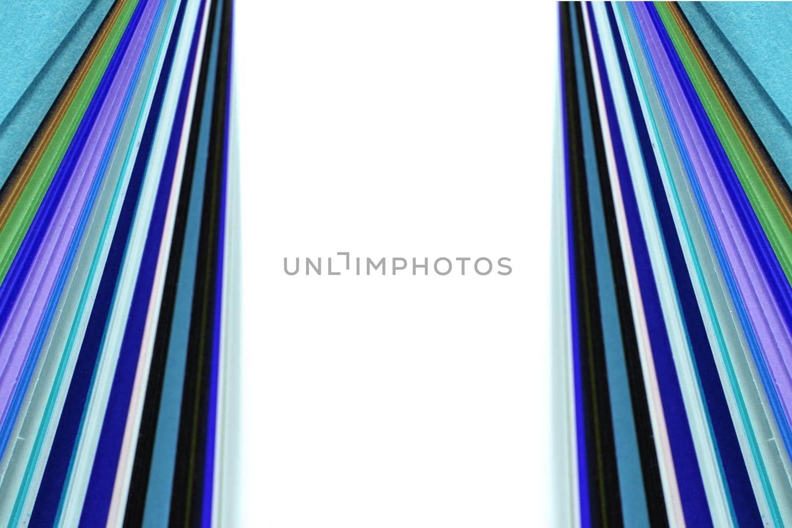 Sheets of colored paper on white background